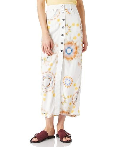 Desigual Fal_sunny Day Skirt Voor - Wit