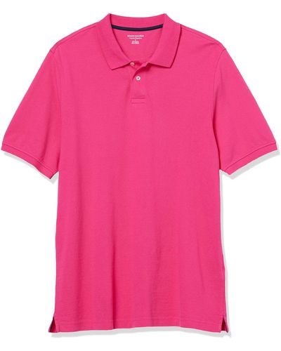 Amazon Essentials Polohemd mit normaler Passform aus Baumwollpiqué - Pink