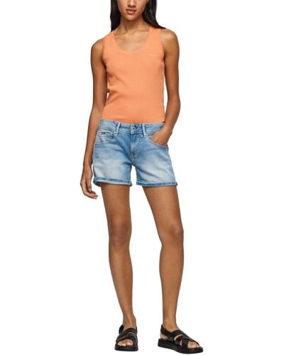 Pepe Jeans Siouxie Shorts Voor - Blauw