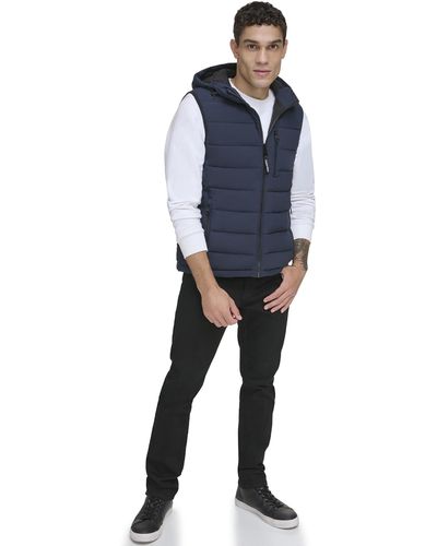 Calvin Klein Lightweight Packable Hooded Puffer Vest - Blue