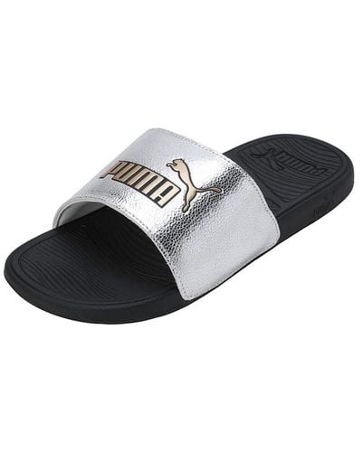 PUMA Adults Cool Cat 2.0 Metallic Shine Slide Sandals - Noir