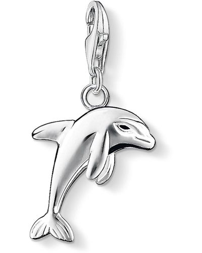 Thomas Sabo S-Pendentif charm Dauphin Charm Club Argent Sterling 925 noir 0750-007-12 - Blanc