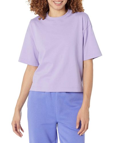 Amazon Essentials Organic Cotton Drop-shoulder Relaxed Boxy Short-sleeved T-shirt - Purple
