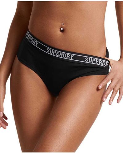 Superdry Multi Logo Hipster Brief Knickers - Black