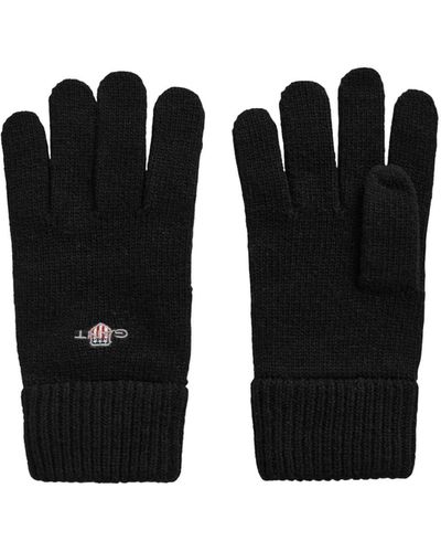 GANT Shield Wool Gloves Handschuhe - Schwarz