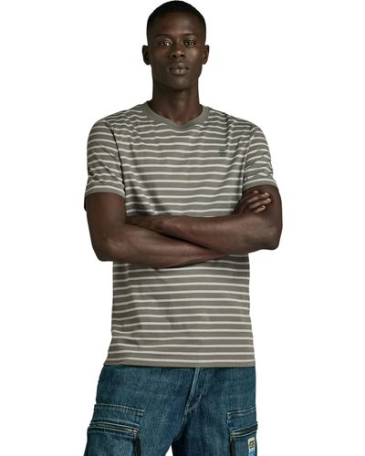 G-Star RAW Stripe Slim T-shirt - Grey