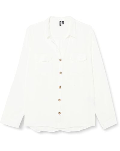 Vero Moda Vmbumpy L/S Shirt New Noos Tll Bluse - Weiß