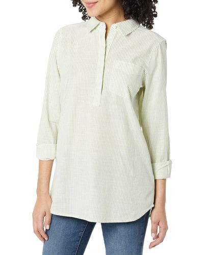Goodthreads Washed Cotton Long-sleeve Popover Tunic - White