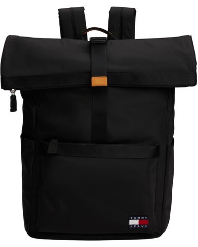 Tommy Hilfiger Tjm Essential Rolltop Backpack - Black