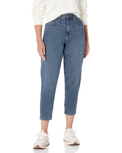 Amazon Essentials High-rise Relaxed Leg Tapered Ankle Jean - Blue