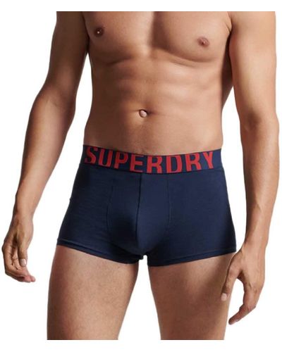 Superdry S DUAL Logo Double Pack Trunks - Blau