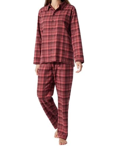 Schiesser Anzug Lang 1 Pyjamaset - Rot