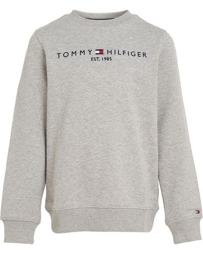 Tommy Hilfiger Infantil Sudadera Essential Sweatshirt sin Capucha - Gris