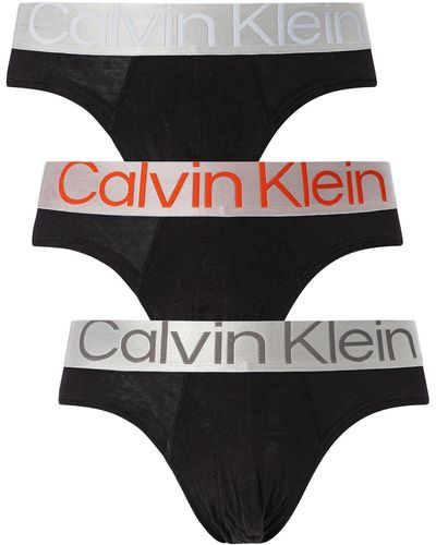 Calvin Klein Slip da Uomo in Confezione tripack Cotone Elasticizzato NB3129-Gtb - Nero