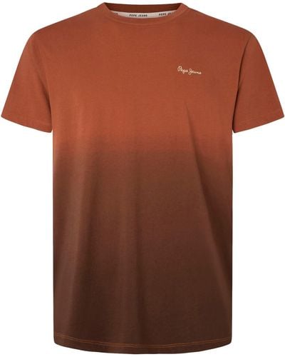 Pepe Jeans Kenneth Ss T-shirt Voor - Bruin