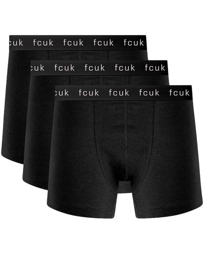 French Connection 3 Pack Logo Boxer Shorts Assorted 6 - Black