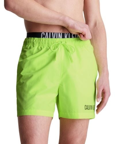 Calvin Klein Pantaloncino da Bagno Uomo Medium Double Lunghezza Media - Verde