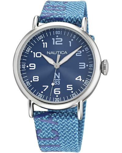 Nautica Quartz Canvas Strap - Blau