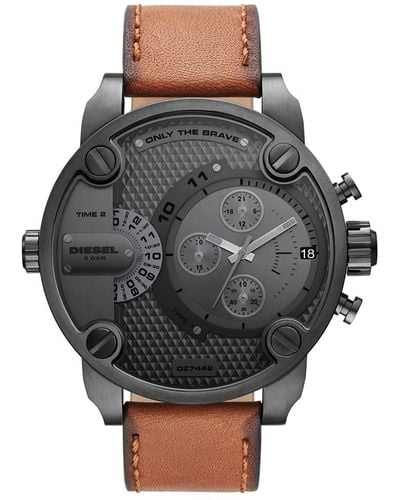 DIESEL Quarz-Chronograph Uhr mit Armband LITTLE DADDY DZ7442 - Grau