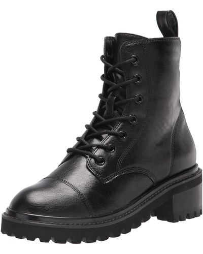 The Drop Sparta Chunky Sole Lace-up Combat Boot - Black