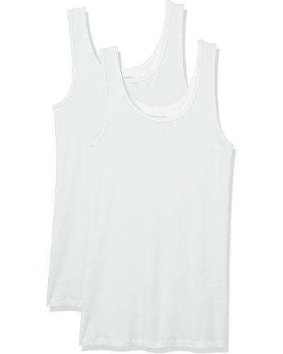 Amazon Essentials Plus Size 2-Pack Short Sleeve V-Neck T-Shirt - Bianco