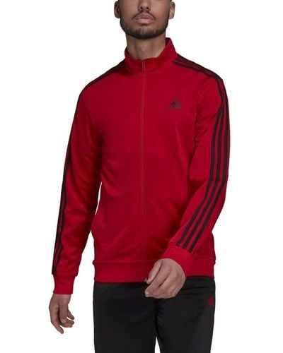 adidas M 3S TT Tric Giacca - Rosso