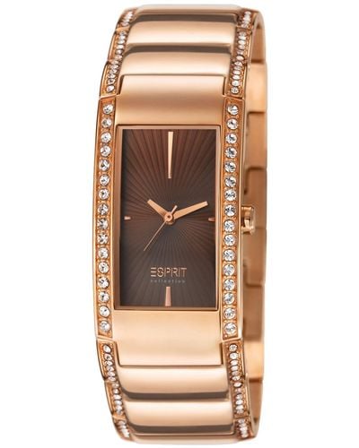 Esprit Collection -Armbanduhr Karpo Analog Quarz Edelstahl beschichtet EL102002F04 - Braun