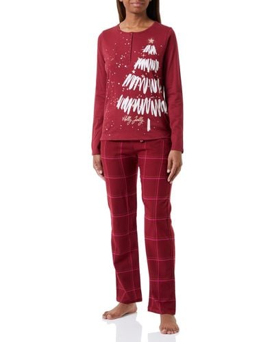 Triumph Winter Moments Pk Buttons X Pajama Set - Rot