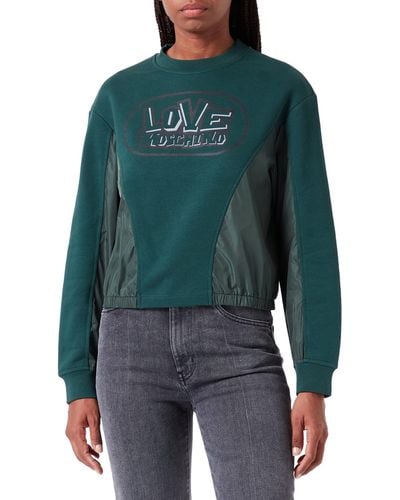 Love Moschino Round Neck Skate Print Sweatshirt - Grün