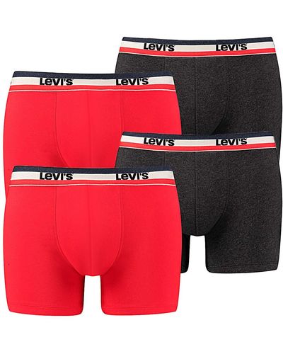 Levi's 4 ER Pack Levis Boxer Brief Boxershorts Pant Underwear - Rouge