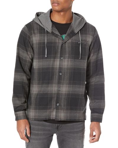Billabong Classic Hooded Baja Flannel Shirt - Gray