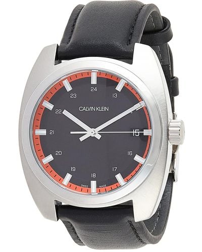 Calvin Klein Analoog Kwarts Horloge Met Lederen Armband K8w311c1 - Meerkleurig