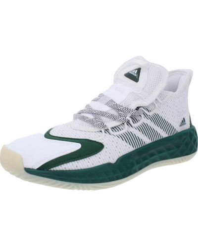 adidas Basketball White/Team Dark Green/Chalk - Vert