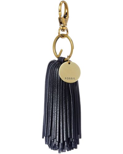 Fossil Keychain Tassel Leather 5.8 Cm L X 2.6 Cm W X 16.6 Cm H - Black