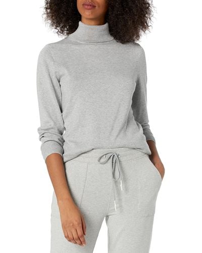 Amazon Essentials Classic-fit Lightweight Long-sleeve Turtleneck Sweater - Gray