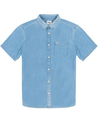 Wrangler SS 1 Pkt Shirt Maglietta - Blu
