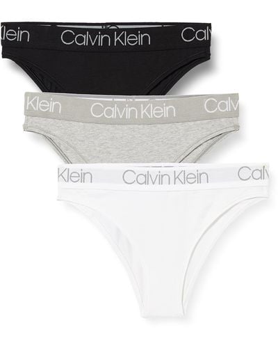 Calvin Klein - Brasiliana bikini nera con fascia con logo a contrasto