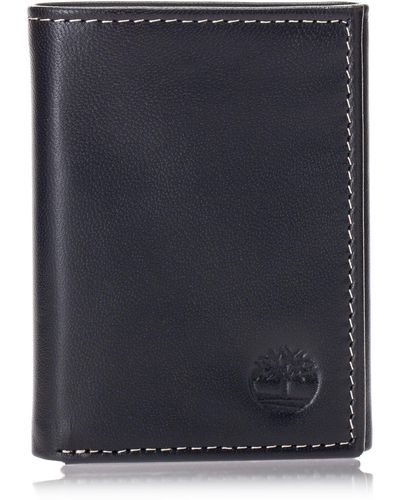 Timberland S Leather Trifold Wallet with ID Window - Negro