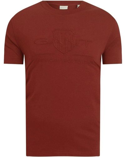 GANT Reg Tonal Shield Ss T-shirt - Red