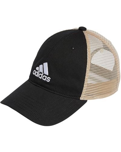 adidas Mesh Back Relaxed Crown Snapback Adjustable Fit Cap - Schwarz