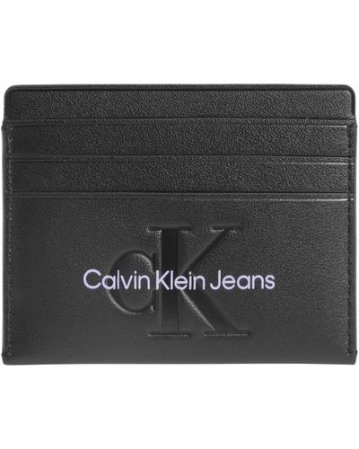 Calvin Klein Jeans Porte-cartes femme sculpté cardcase 6cc mono k60k610885 unique noir