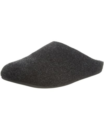 Fitflop Shove Shearling-lined Suede Slippers Shuv - Black