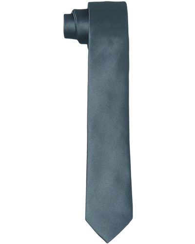 HIKARO Krawatte handgefertigt im Seidenlook 6 cm schmal - Anthrazit - Schwarz