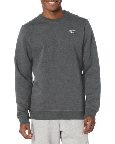 Reebok Identity Small Logo Fleece Crew Sweatshirt - Grey