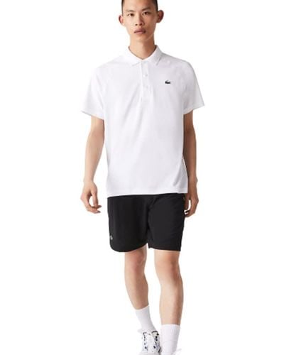 Lacoste Mens Sport Short Ultra Dry Raglan Sleeve Polo Shirt - White
