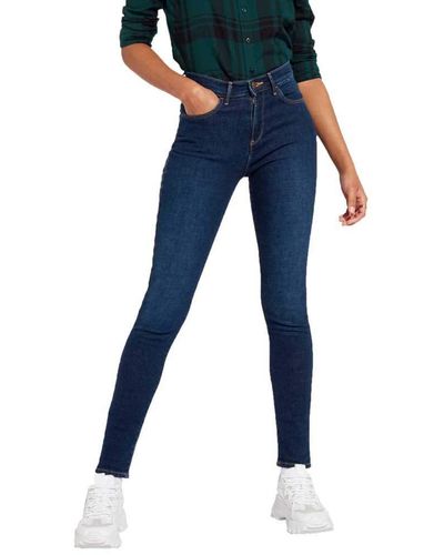 Wrangler Jeans High Rise Skinny Fit - Blau