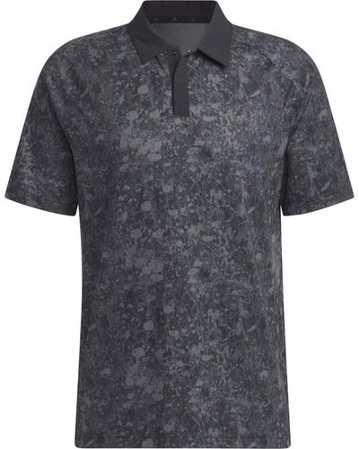 adidas Ultimate365 Tour Mesh Printed Golf Polo Shirt - Grey