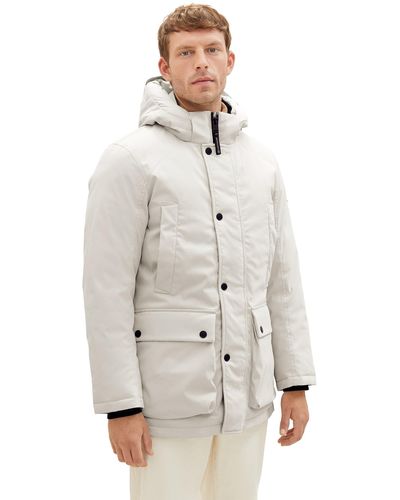 Tom Tailor 1037347 Arctic Winterpaka mit Abnehmbarer Kapuze - Weiß