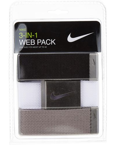 Nike Boucle argentée SG pour homme avec trois sangles de ceinture interchangeables - Noir