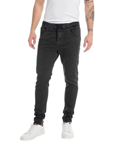 Replay Jeans Milano Jogger-Fit mit Super Stretch - Schwarz